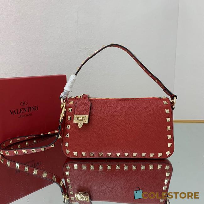 Small Rockstud Grainy Calfskin Crossbody Bag 19cm - 1