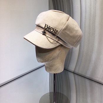 Dior Octagonal Cap Hat Creme