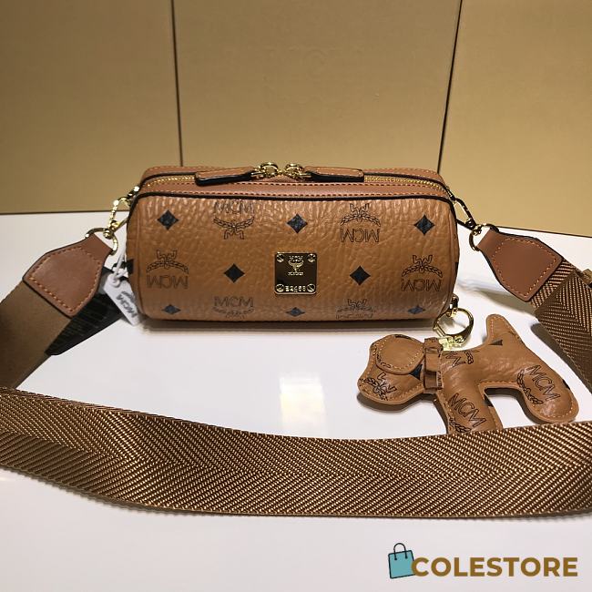 MCM Print Crossbody Bag In Brown Size 8.5X10.5X18.5 - 1