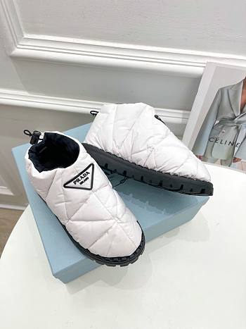 Prada Padded Nylon Slip-on Shoes White
