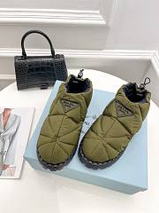 Prada Padded Nylon Slip-on Shoes Khaki  - 3