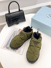 Prada Padded Nylon Slip-on Shoes Khaki  - 2