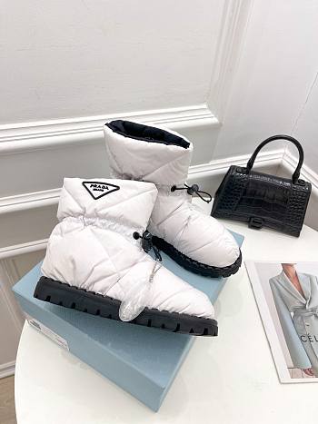 Prada Padded Nylon Booties White