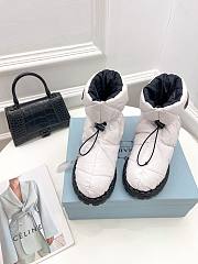 Prada Padded Nylon Booties White - 5
