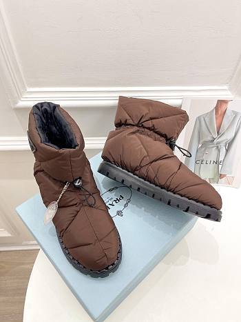 Prada Padded Nylon Booties Brown