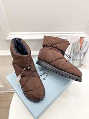 Prada Padded Nylon Booties Brown - 4