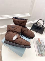 Prada Padded Nylon Booties Brown - 5