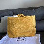 Prada Terry Fabric Tote Bag Yellow Size 40×34×16cm - 5