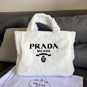 Prada Terry Fabric Tote Bag White Size 40×34×16cm - 1