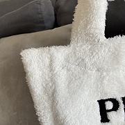 Prada Terry Fabric Tote Bag White Size 40×34×16cm - 5