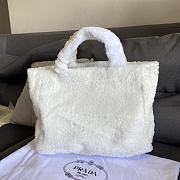 Prada Terry Fabric Tote Bag White Size 40×34×16cm - 4