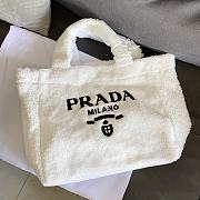Prada Terry Fabric Tote Bag White Size 40×34×16cm - 2