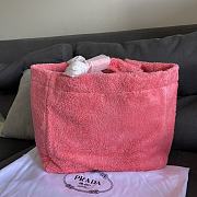 Prada Terry Fabric Tote Bag Pink Size 40×34×16cm - 5