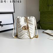 Gucci GG Marmont Bucket Bag White 575163 Size 19x17cm - 1
