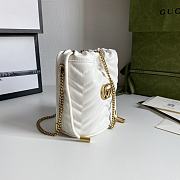 Gucci GG Marmont Bucket Bag White 575163 Size 19x17cm - 2