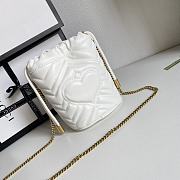 Gucci GG Marmont Bucket Bag White 575163 Size 19x17cm - 3