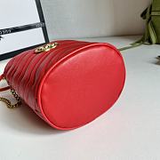 Gucci GG Marmont Bucket Bag Red 575163 Size 19x17cm - 4