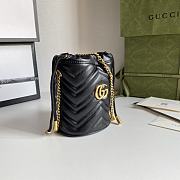 Gucci GG Marmont Bucket Bag Black 575163 Size 19x17cm - 3