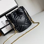 Gucci GG Marmont Bucket Bag Black 575163 Size 19x17cm - 5