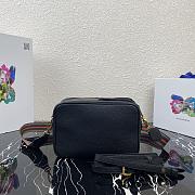 Prada Camera Crossbody Bag Black 1BH082 Size 22X15X9cm - 6