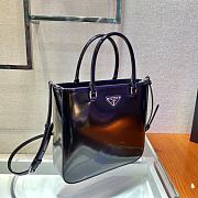 Prada Black Brush Leather Tote Bag 1BA330 Size 24x22x6cm - 6