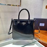 Prada Black Brush Leather Tote Bag 1BA330 Size 24x22x6cm - 5
