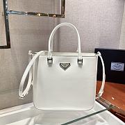 Prada Brush Leather Tote Bag White 1BA330 Size 24x22x6cm - 1