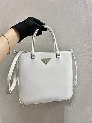 Prada Brush Leather Tote Bag White 1BA330 Size 24x22x6cm - 2