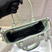 Prada Black Brush Leather Tote Bag Green 1BA330 Size 24x22x6cm - 4