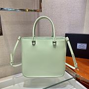 Prada Black Brush Leather Tote Bag Green 1BA330 Size 24x22x6cm - 5