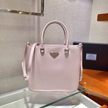 Prada Brush Leather Tote Bag Pink 1BA330 Size 24x22x6cm