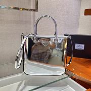 Prada Brush Leather Tote Bag Silver 1BA330 Size 24x22x6cm - 1