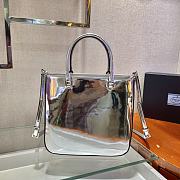 Prada Brush Leather Tote Bag Silver 1BA330 Size 24x22x6cm - 5