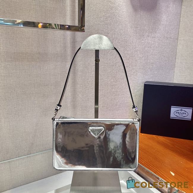Prada Leather Mini Bag Silver 1BC155 Size 20x15x5.5cm - 1
