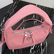 Prada Hobo Leather Bag Pink 1BC132 Size 26x21x9.5cm - 3
