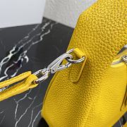 Prada Hobo Leather Bag Yellow 1BC132 Size 26x21x9.5cm - 6
