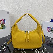 Prada Hobo Leather Bag Yellow 1BC132 Size 26x21x9.5cm - 3