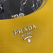 Prada Hobo Leather Bag Yellow 1BC132 Size 26x21x9.5cm - 2