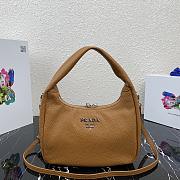 Prada Hobo Leather Bag Brown 1BC132 Size 26x21x9.5cm - 1