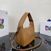 Prada Hobo Leather Bag Brown 1BC132 Size 26x21x9.5cm - 6