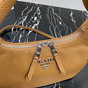 Prada Hobo Leather Bag Brown 1BC132 Size 26x21x9.5cm - 4