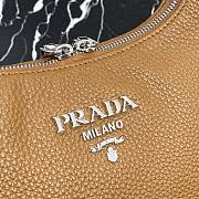 Prada Hobo Leather Bag Brown 1BC132 Size 26x21x9.5cm - 2