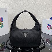 Prada Hobo Leather Bag Black 1BC132 Size 26x21x9.5cm - 1