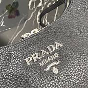 Prada Hobo Leather Bag Black 1BC132 Size 26x21x9.5cm - 6