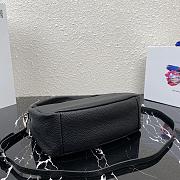 Prada Hobo Leather Bag Black 1BC132 Size 26x21x9.5cm - 4