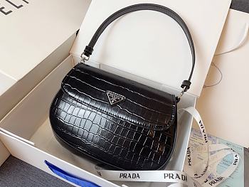 Prada Shoulder Bag Crocodile Pattern Size 23x17x4cm