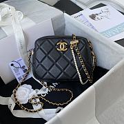 Chanel Mini Camera Case Leather Imitation Pearls Light Black AS2856 18x14x7cm - 1
