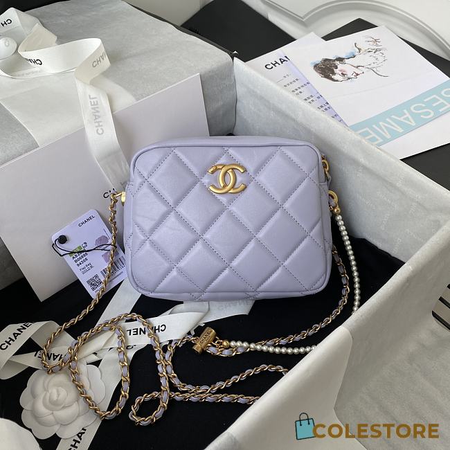 Chanel Mini Camera Case Light Purple AS2856 Size 18x14x7cm - 1