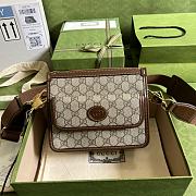 Gucci Messenger Bag With Interlocking G Brown 674164 21cm - 1