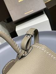 Delvaux Brillant Mini Surpiqué Leather Tourterelle 20x10x16cm - 3